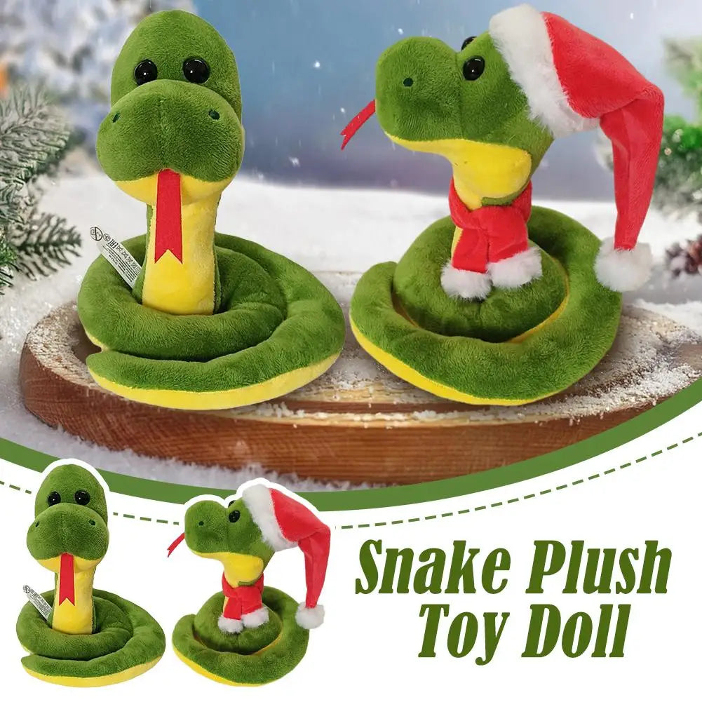 Christmas kawaii little green snake plush toy