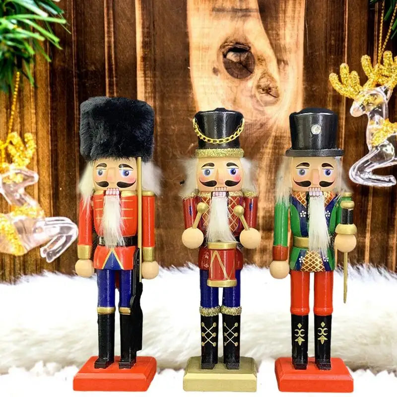 Wooden Nutcracker Christmas Decorations Soldier Figures Handmade