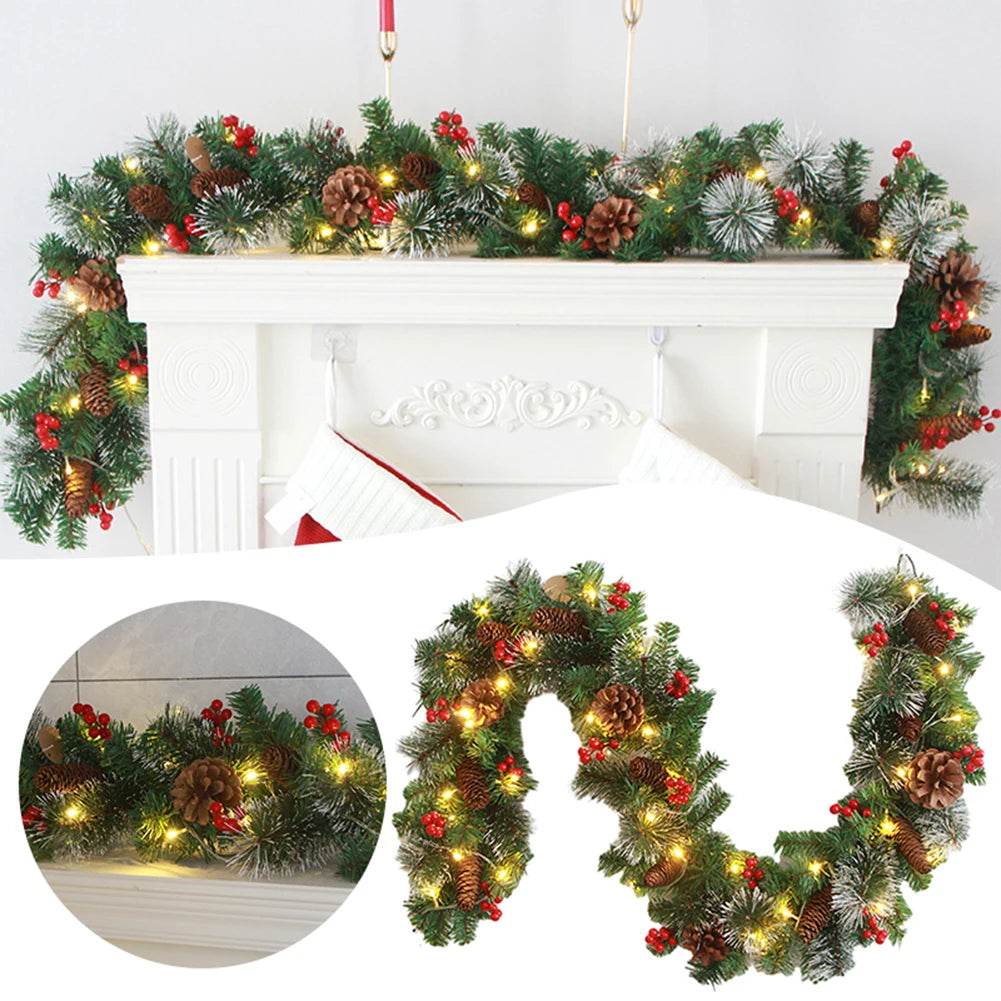 Christmas wreaths wor home xmas tree stairs door new year decoration