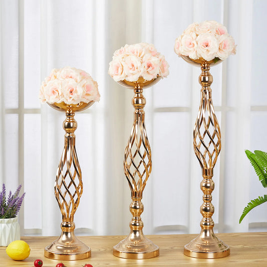 Golden Iron Art Vase and Candle Holder