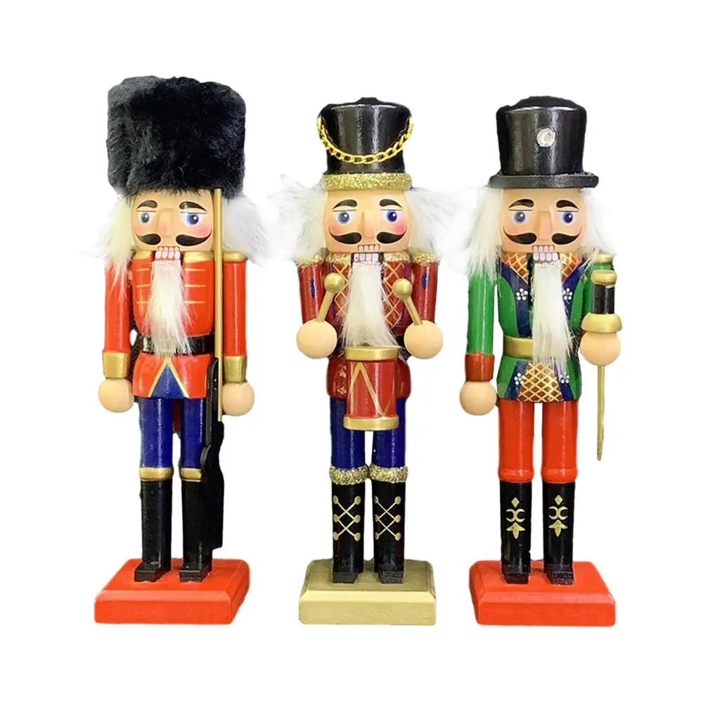 Wooden Nutcracker Christmas Decorations Soldier Figures Handmade