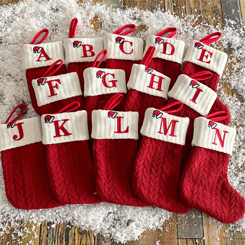 Christmas Alphabet Knitting Socks Christmas Tree Ornaments Christmas Decorations For Home