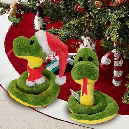 Christmas kawaii little green snake plush toy