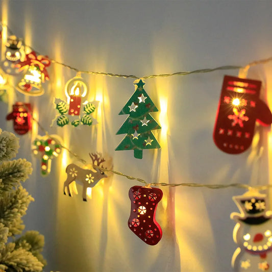 LED Fairy Lights Garland Fawn Gloves Bell Garland