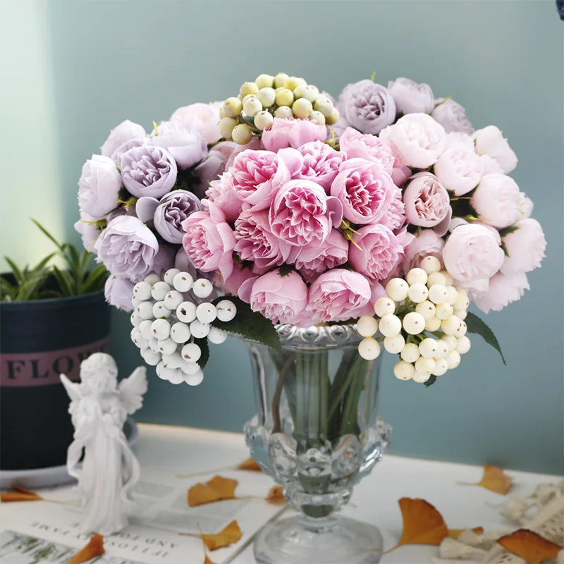 27 Heads Artificial Peony Flowers Bouquet