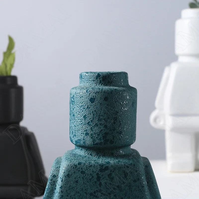 Block Man Flower Vase