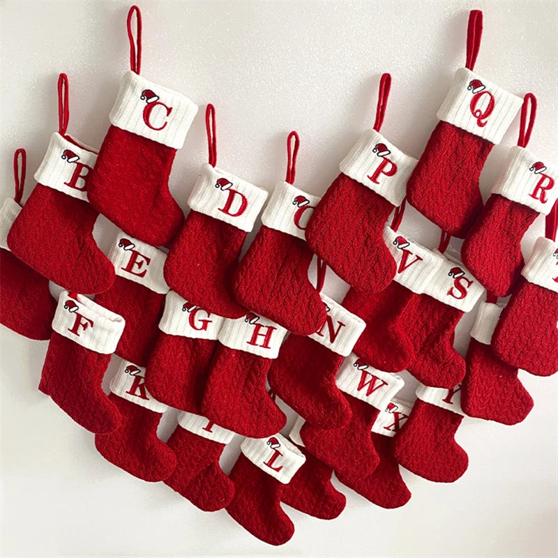 Christmas Alphabet Knitting Socks Christmas Tree Ornaments Christmas Decorations For Home