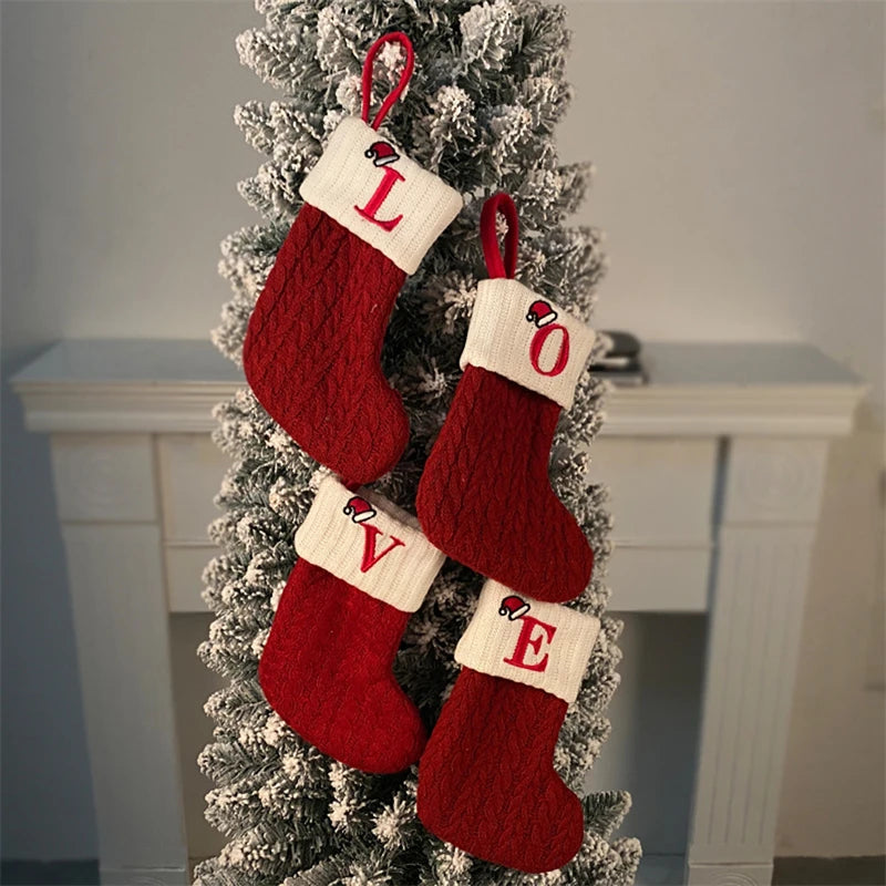 Christmas Alphabet Knitting Socks Christmas Tree Ornaments Christmas Decorations For Home