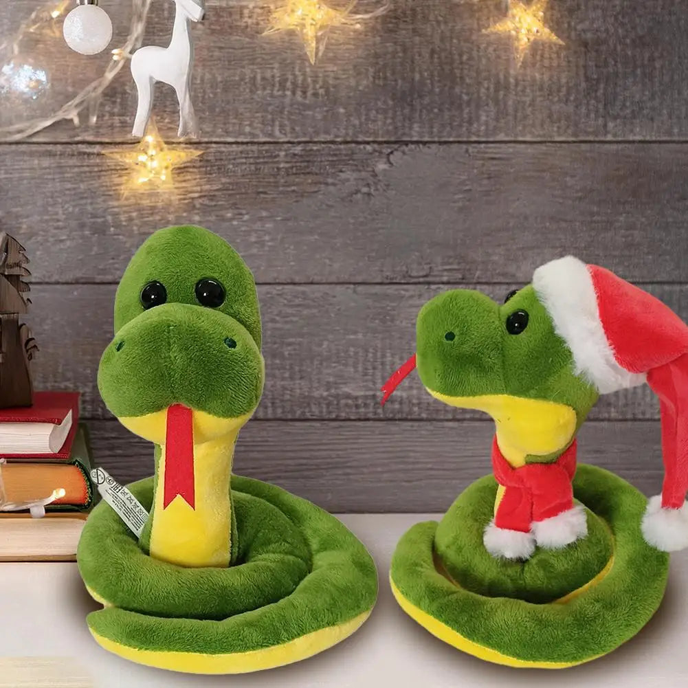 Christmas kawaii little green snake plush toy