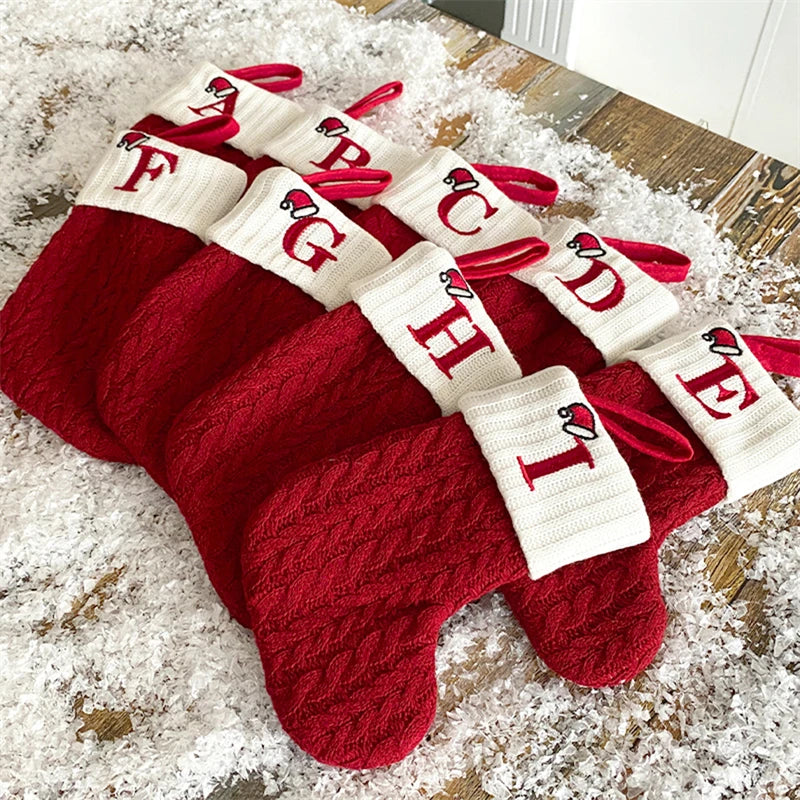 Christmas Alphabet Knitting Socks Christmas Tree Ornaments Christmas Decorations For Home