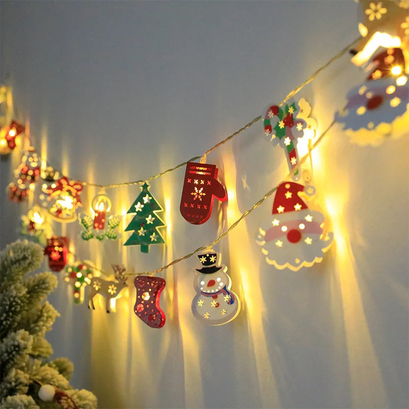 LED Fairy Lights Garland Fawn Gloves Bell Garland