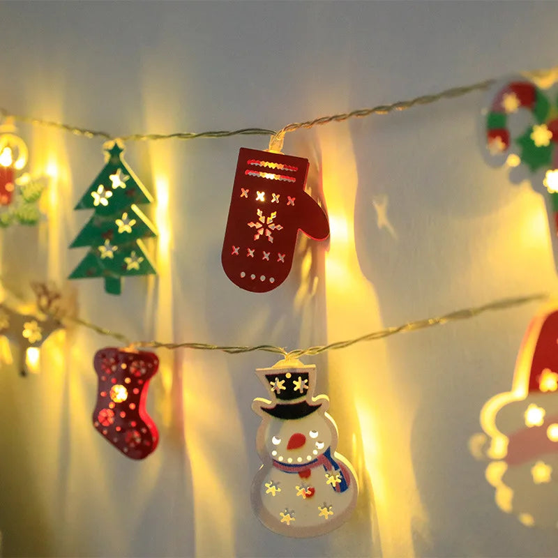 LED Fairy Lights Garland Fawn Gloves Bell Garland